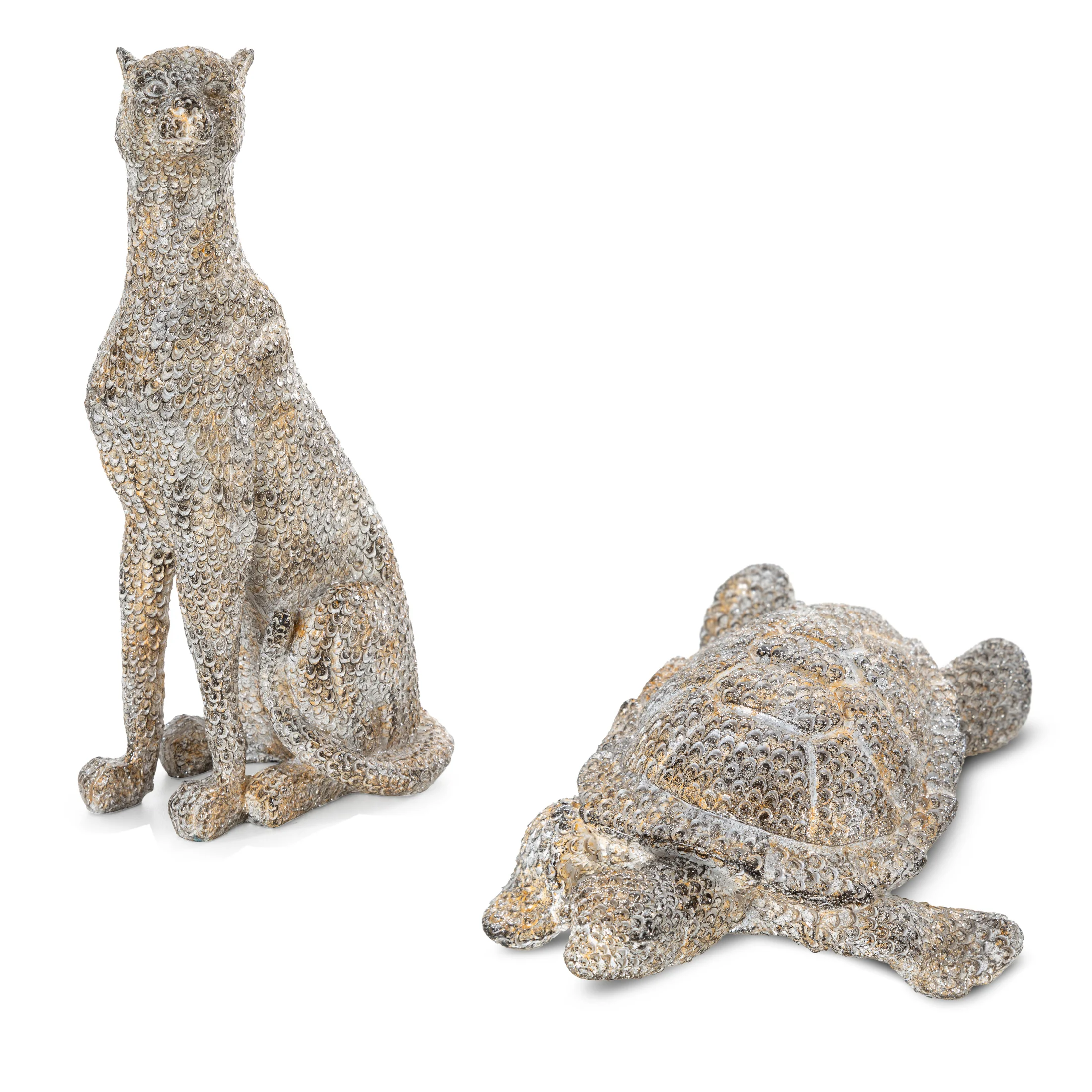 Figurka stalowa żółw o drobnym strukturalnym wzorze 15x12x6 cm BARY Eurofirany