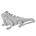 Figurka srebrna iguana o drobnym strukturalnym wzorze 31x15x12 cm ELDO 1 Eurofirany