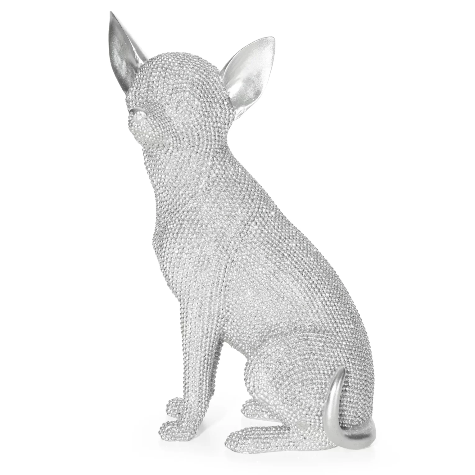 Figurka srebrna pies o drobnym strukturalnym wzorze 16x11x26cm ELDO 2 Eurofirany