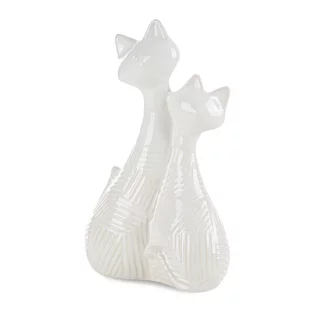 Figurka ceramiczna kremowa z wytłaczanym wzorem 19x10x29 cm ROMINA Eurofirany