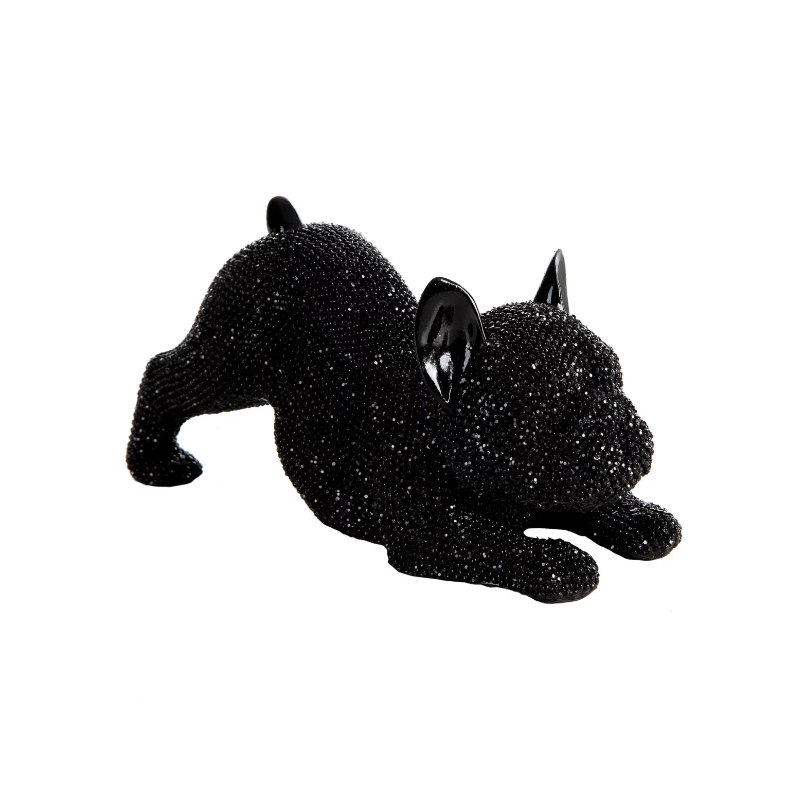 Figurka czarna pies o drobnym strukturalnym wzorze 19x8x9 cm ELDO Eurofirany