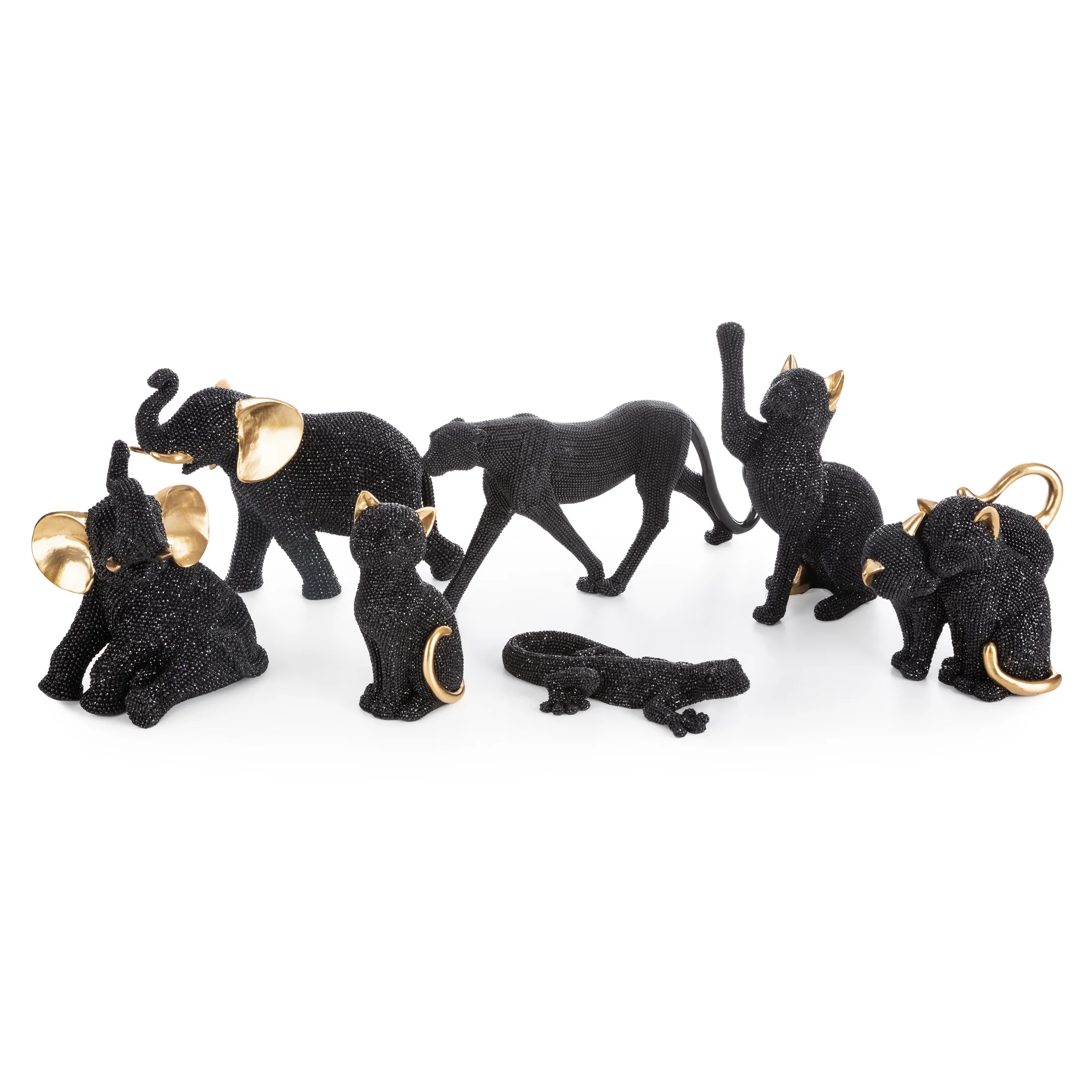 Figurka czarna pies o drobnym strukturalnym wzorze 19x8x9 cm ELDO Eurofirany