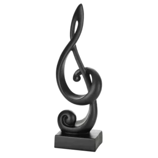 Figurka czarna  w kształcie nuty 13x9x36 cm SONIK Eurofirany