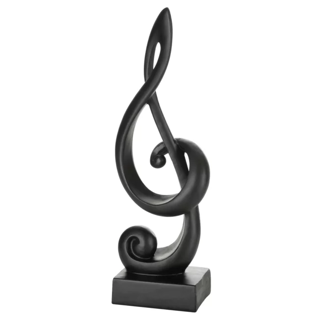 Figurka czarna  w kształcie nuty 13x9x36 cm SONIK Eurofirany
