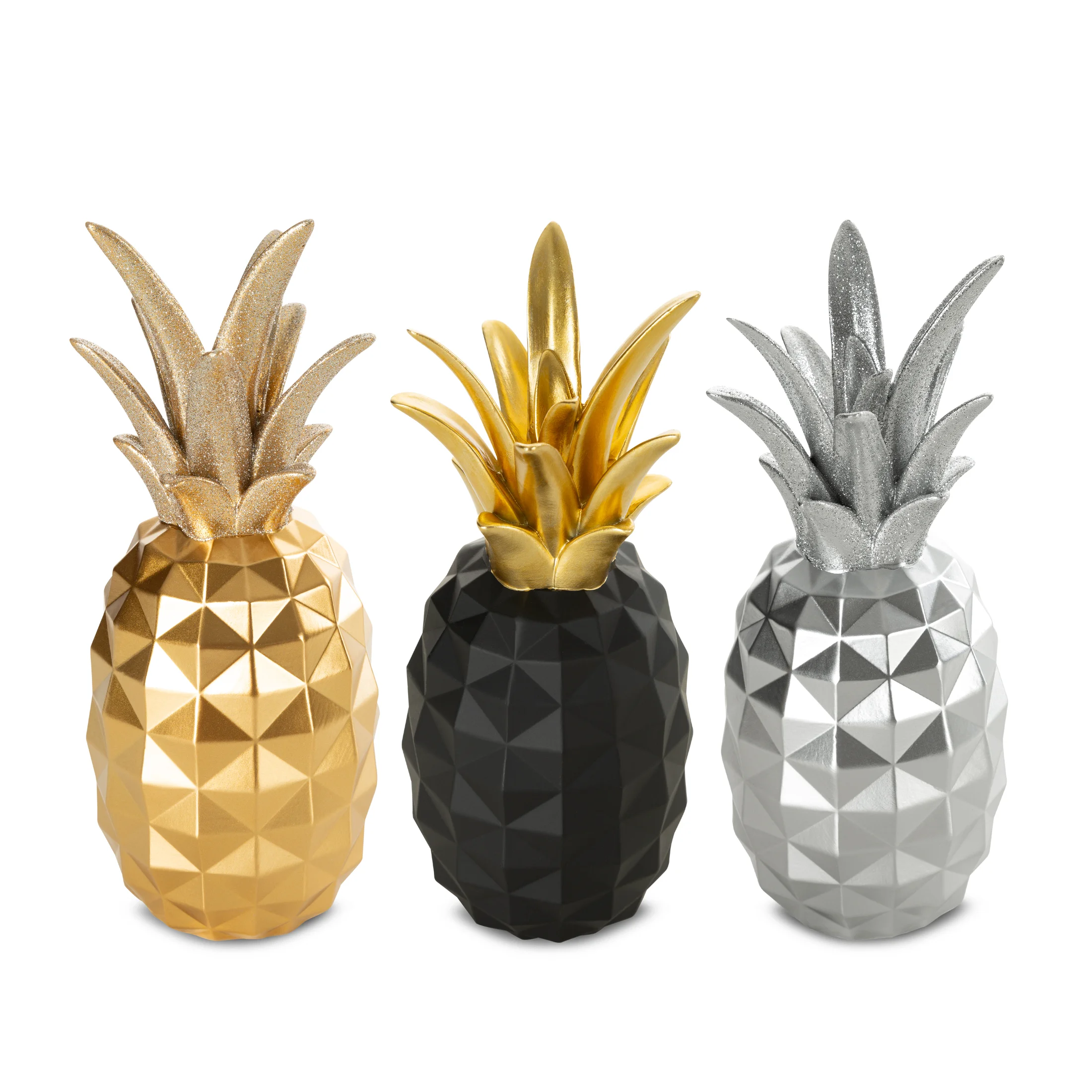 Figurka srebrna ananas średnica średnica 10x25 cm ESTEL Eurofirany