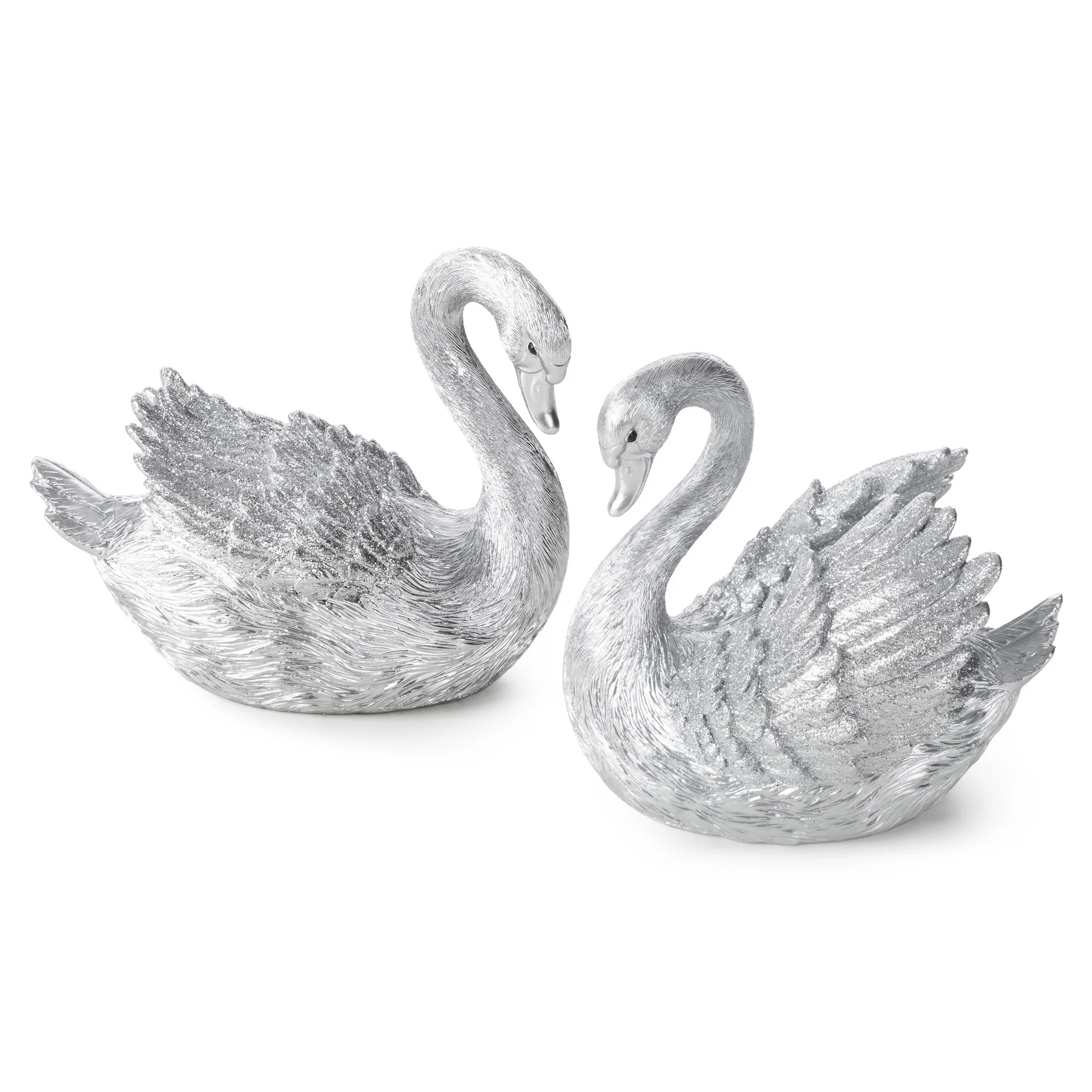 Figurka dekoracyjna łabędzia srebrna 15x8x12 cm DEVIN 02 Eurofirany