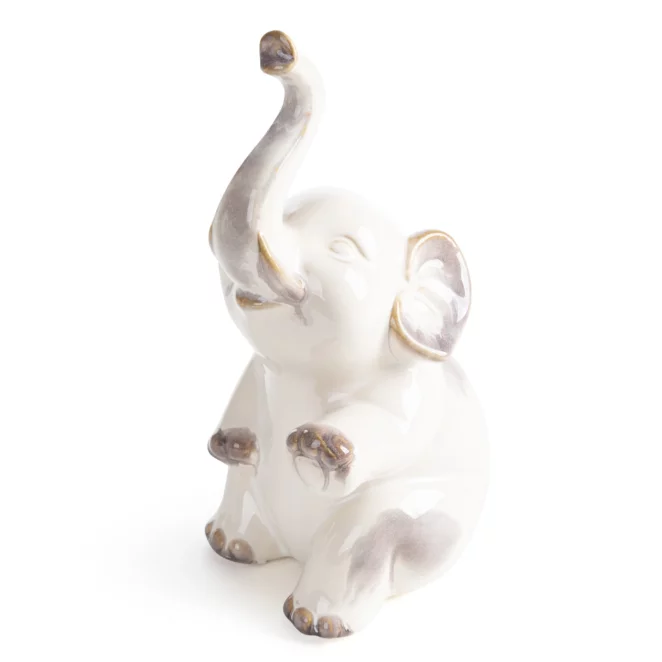 Figurka dekoracyjna słoń kremowa 13x9x23 cm AVANI Eurofirany