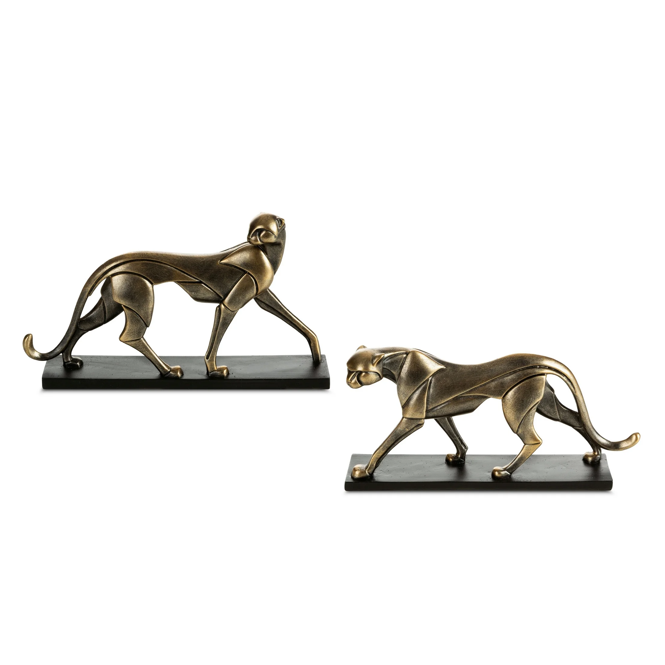 Figurka dekoracyjna srebrno czarna lampart 25x7x13 cm MADOX 3 Eurofirany