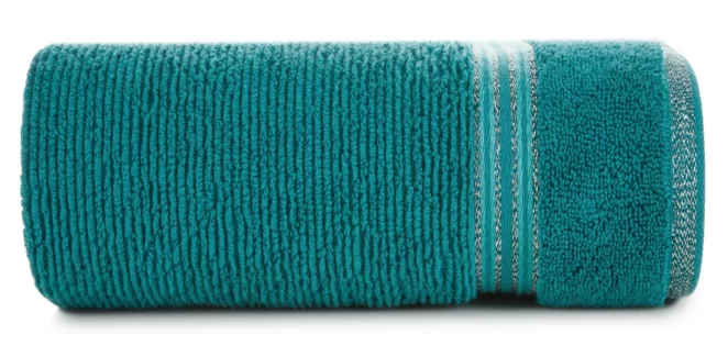 Ręcznik do rąk 30x50 cm bawełniany kolor turkusowy z błyszczącą bordiurą 530 g/m2 FILON Eurofirany