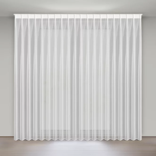 Firana biała z gładkiego woalu 230x270 cm system flex - LUCY Eurofirany
