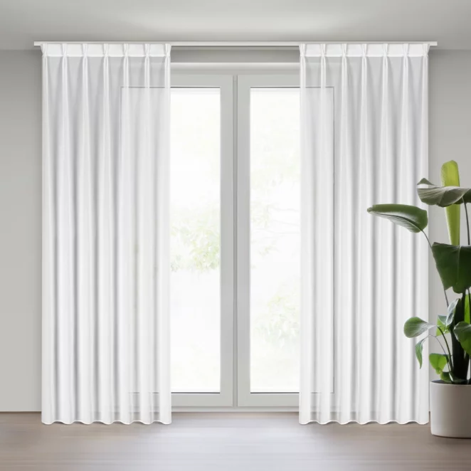 Firana biała z szyfonu 80x270 cm z systemem FLEX - RUBY Eurofirany