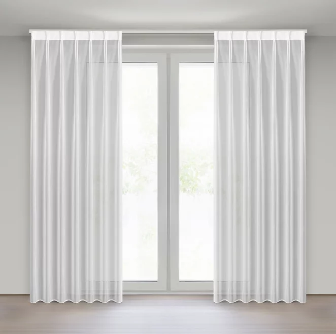 Firana biała z woalu 80x270 cm taśma typu FLEX - LUCY Eurofirany