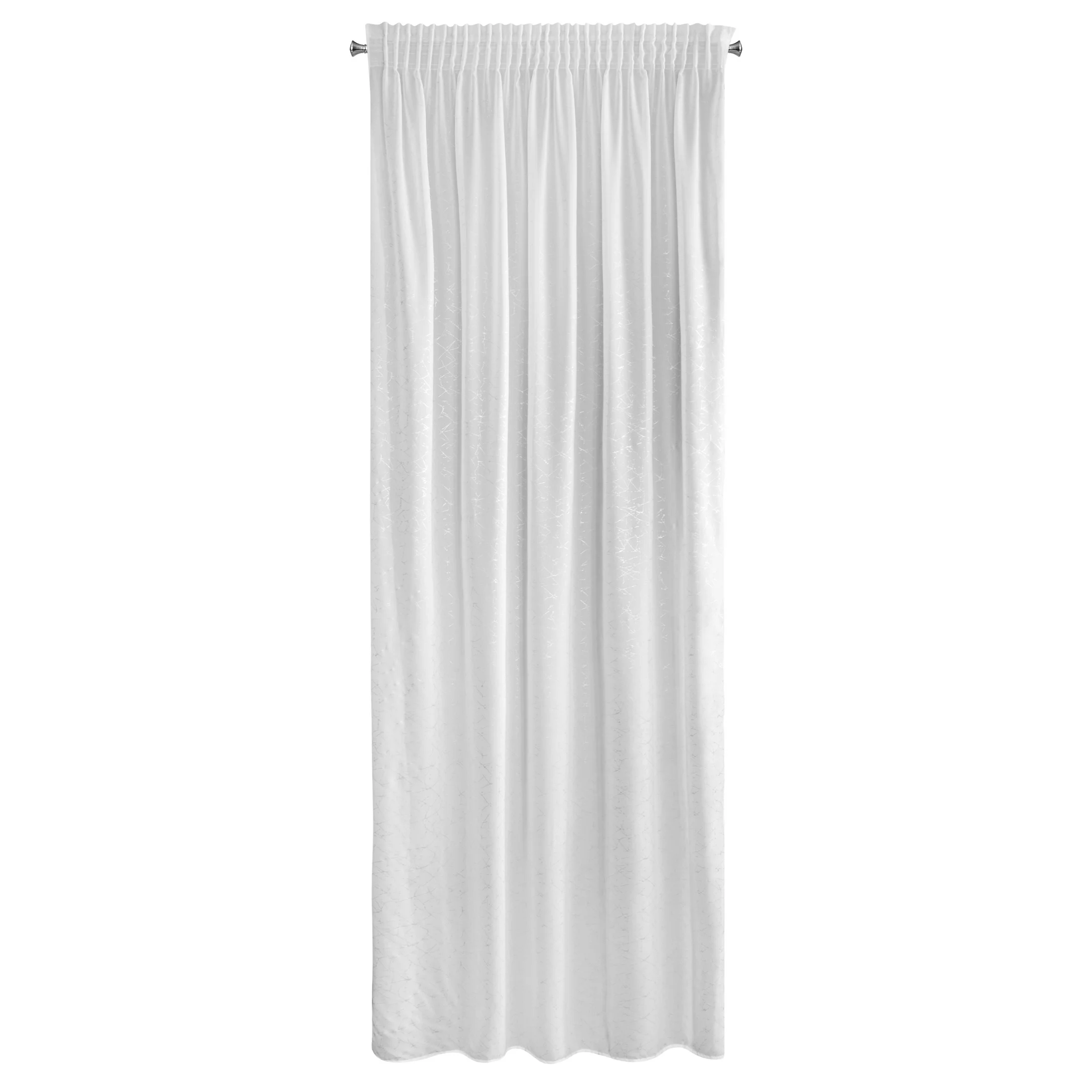 Firana biała z srebrnym nieregularnym wzorem 140x270 cm taśma ROXI Eurofirany