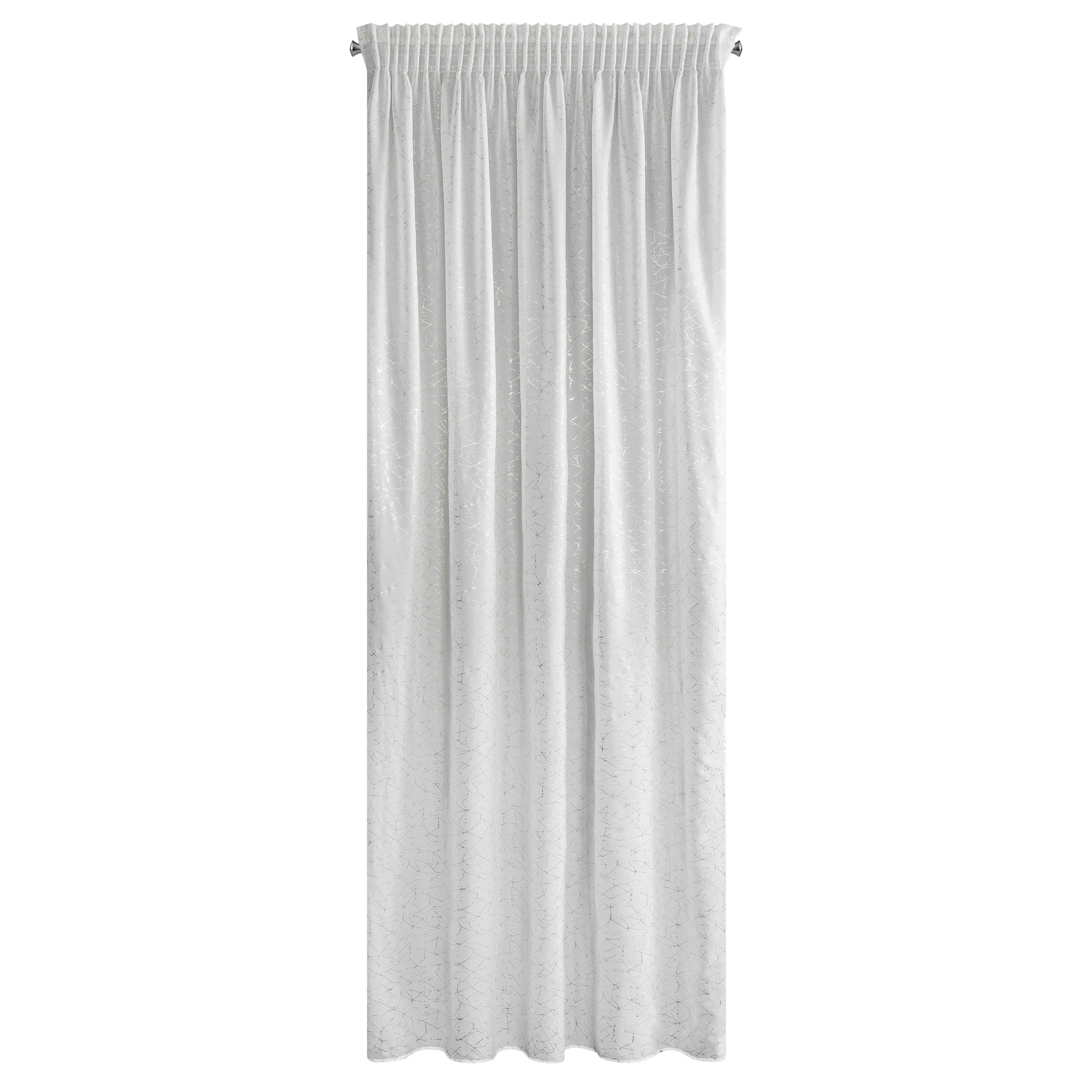 Firana biała z szampańskim nieregularnym wzorem 140x270 cm taśma ROXI Eurofirany