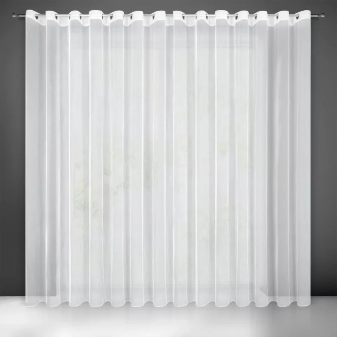 Firana biała o strukturze drobnego deszczyku 350x250 cm przelotka NICEA Eurofirany
