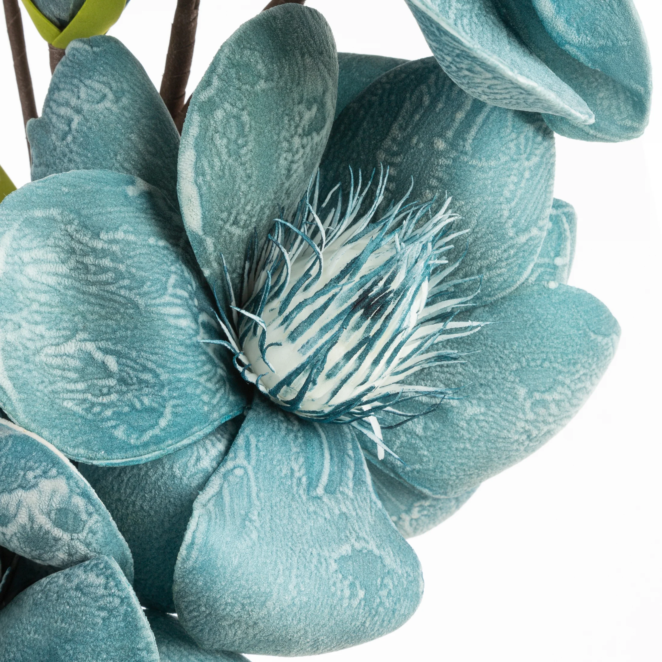 Gałązka sztuczna kwitnącej magnolii niebieska z plastycznej pianki foamirian 97 cm