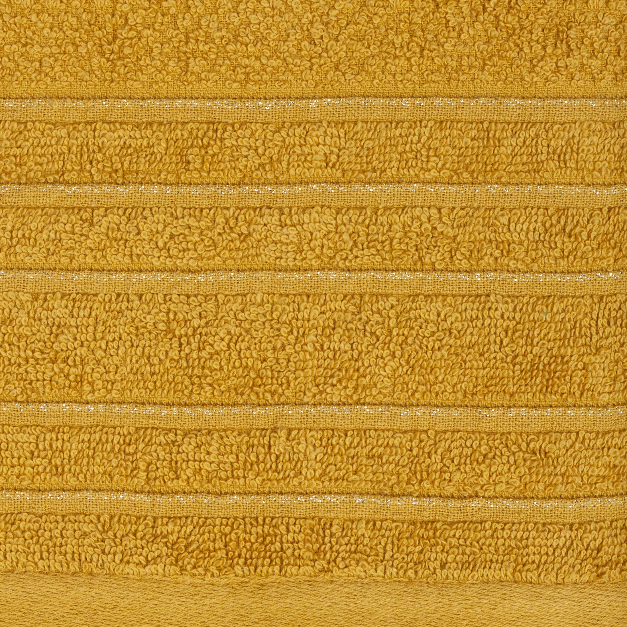 Ręcznik kąpielowy 50x90 cm bawełniany kolor musztardowy z błyszczącą bordiurą 500 g/m2 GLORY 3 Eurofirany