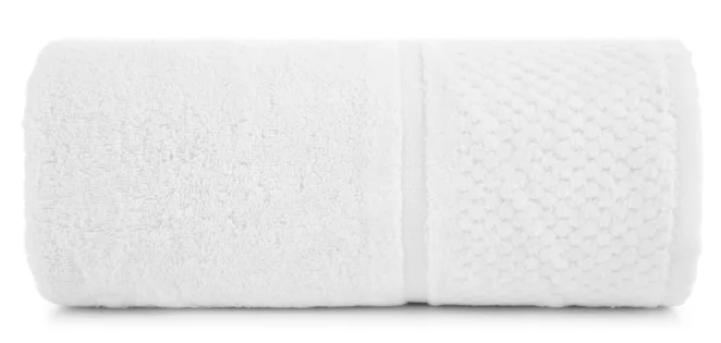 Ręcznik kąpielowy 50x90 cm bawełniany kolor biały z efektowną bordiurą 550 g/m2 IBIZA Eurofirany