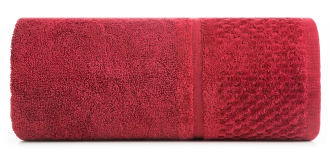 Ręcznik kąpielowy 50x90 cm bawełniany kolor czerwony z efektowną bordiurą 550 g/m2 IBIZA Eurofirany