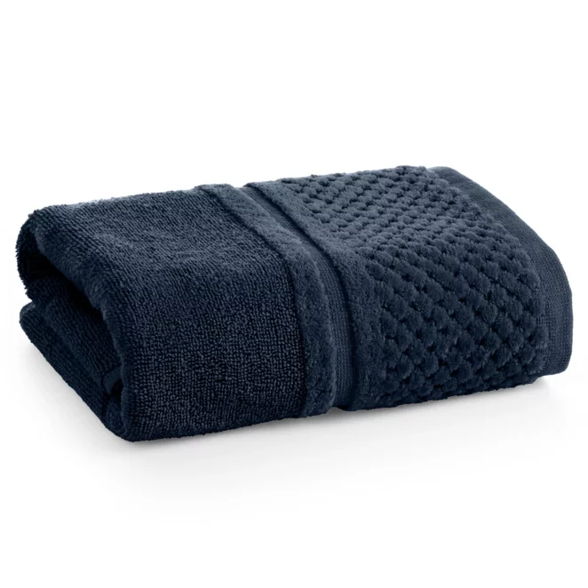 Ręcznik do rąk 30x50 cm bawełniany kolor granatowy z efektowną bordiurą 550 g/m2 IBIZA Eurofirany