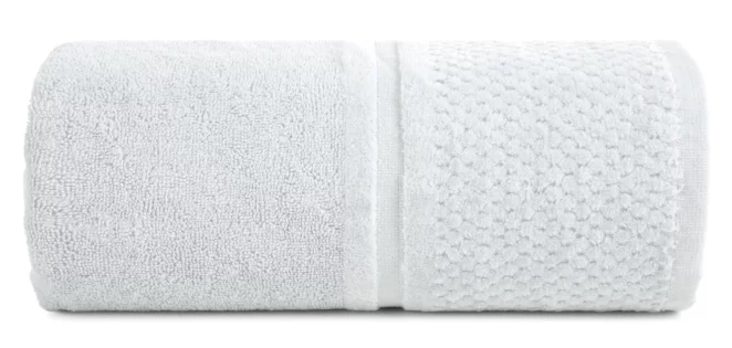 Ręcznik do rąk 30x50 cm bawełniany kolor srebrny z efektowną bordiurą 550 g/m2 IBIZA Eurofirany