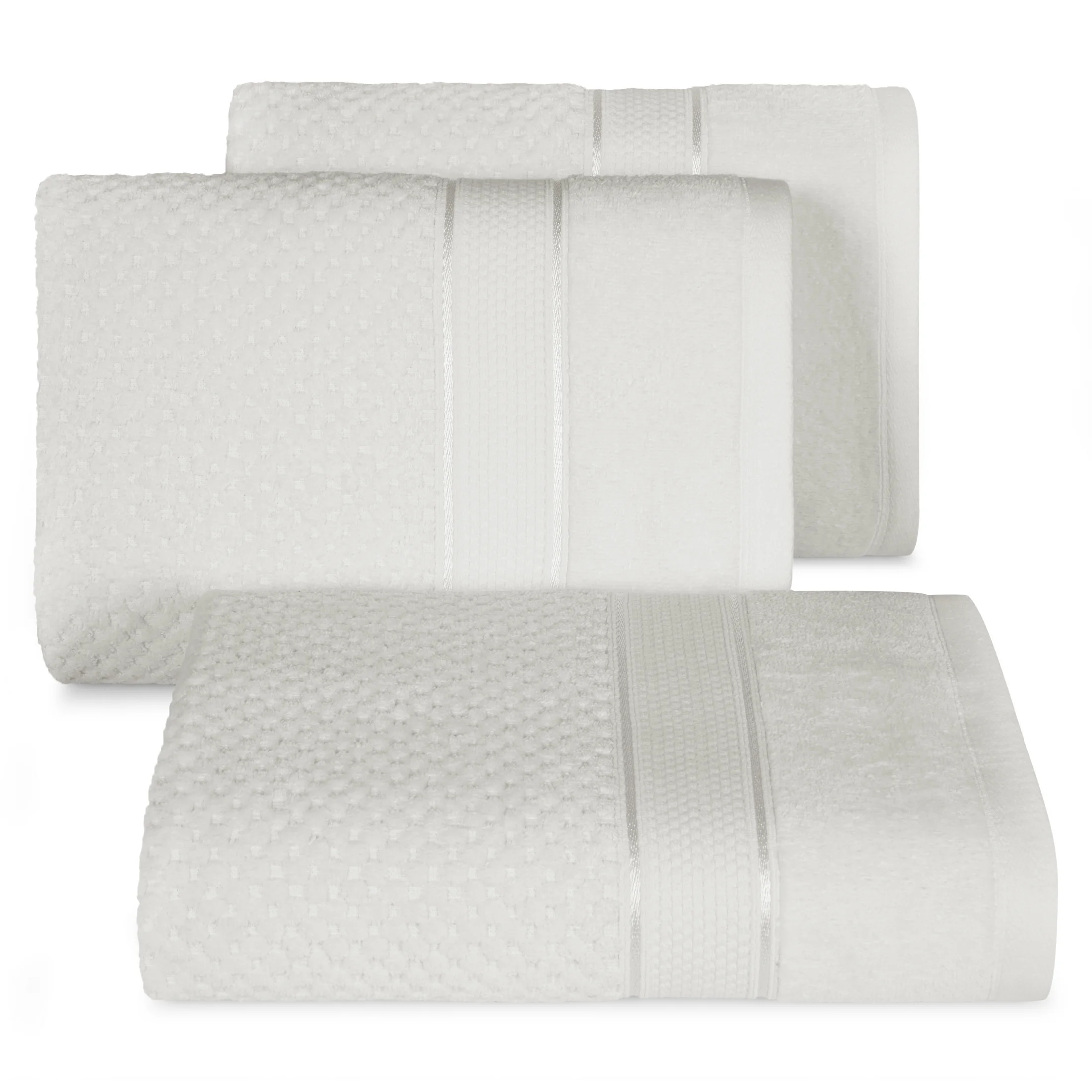Ręcznik do rąk 30x50 cm bawełniany kolor biały z welwetową bordiurą 500 g/m2 JESSI Eurofirany
