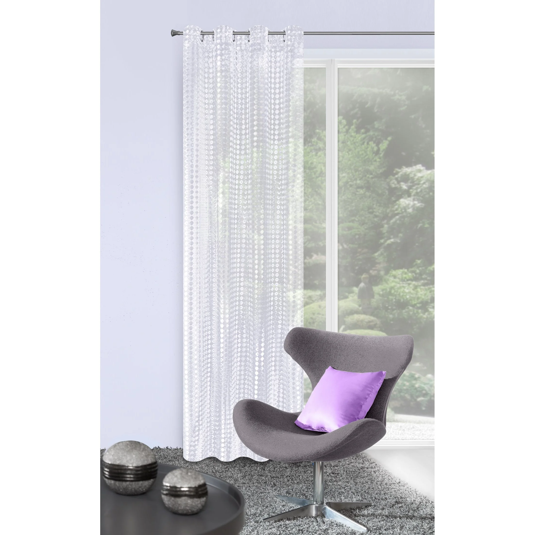 JORDAN BIAŁA FIRANA SIATECZKOWA W STYLU BOHO 140x250 cm NA PRZELOTKACH