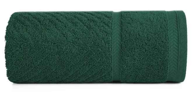 Ręcznik kąpielowy 50x90 cm bawełniany kolor butelkowy zielony ze wzorem zygzaka 500 g/m2 KALIA Reina Line Eurofirany
