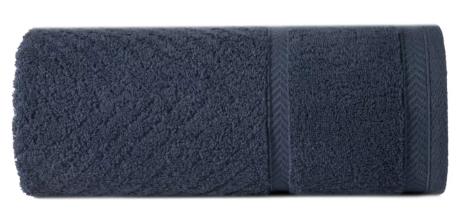 Ręcznik kąpielowy 50x90 cm bawełniany kolor granatowy ze wzorem zygzaka 500 g/m2 KALIA Reina Line Eurofirany