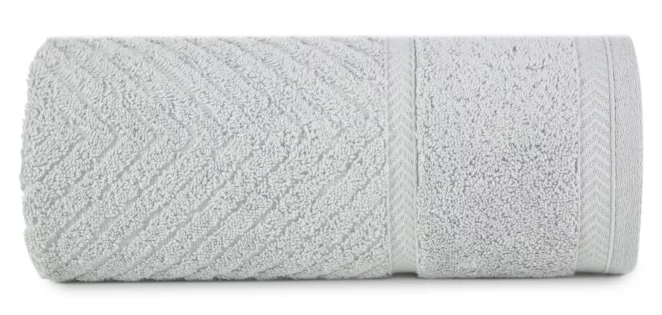 Ręcznik kąpielowy 50x90 cm bawełniany kolor srebrny ze wzorem zygzaka 500 g/m2 KALIA Reina Line Eurofirany