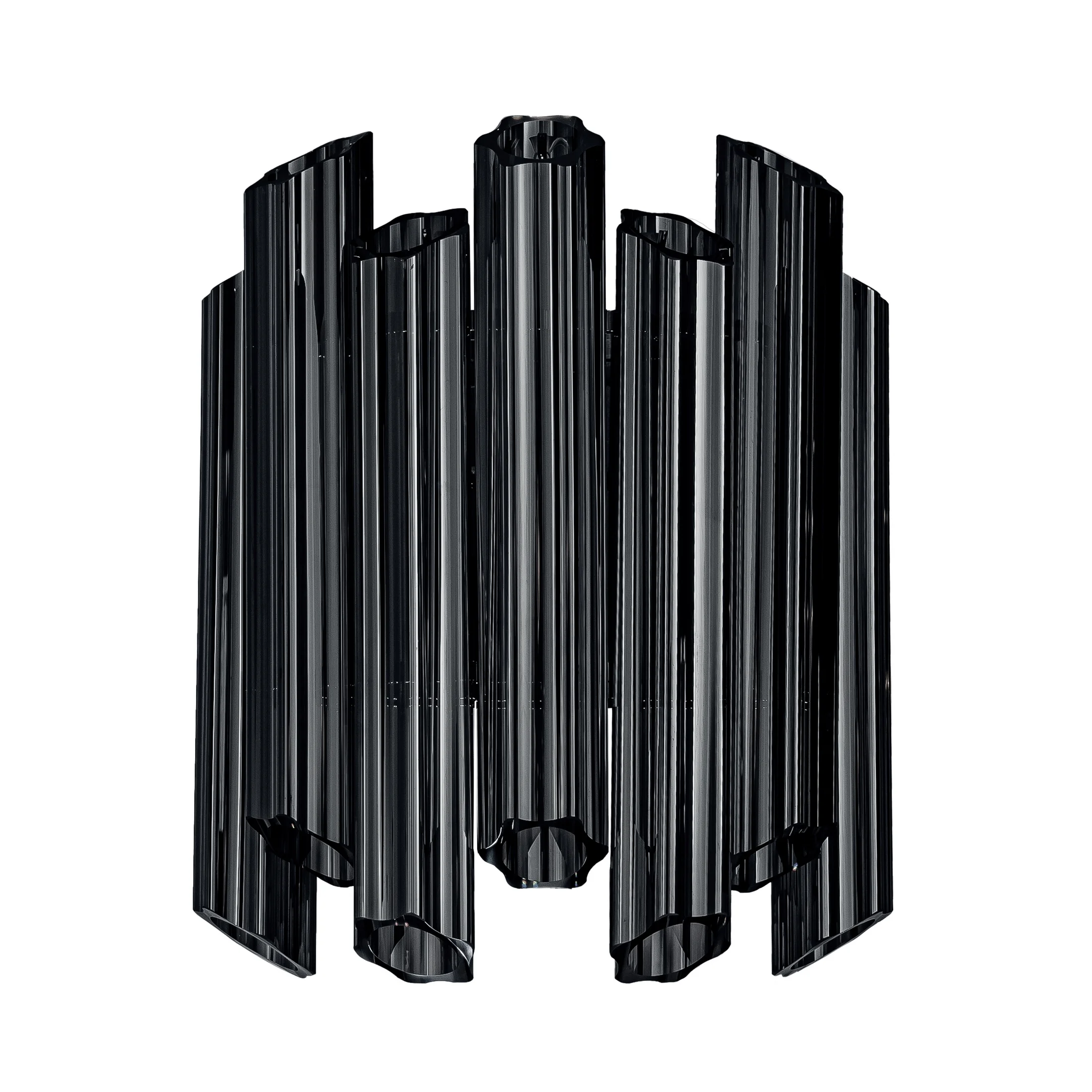 Kinkiet - lampa ścienna do pokoju grafitowa z szklanymi zawieszkami z dymionego szkła 32 x 32 x 38 cm DANA Eurofirany