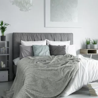 Koc  170x210 cm stalowy miękki w dotyku z wytłaczanym wzorem CINDY DESIGN 91 Eurofirany