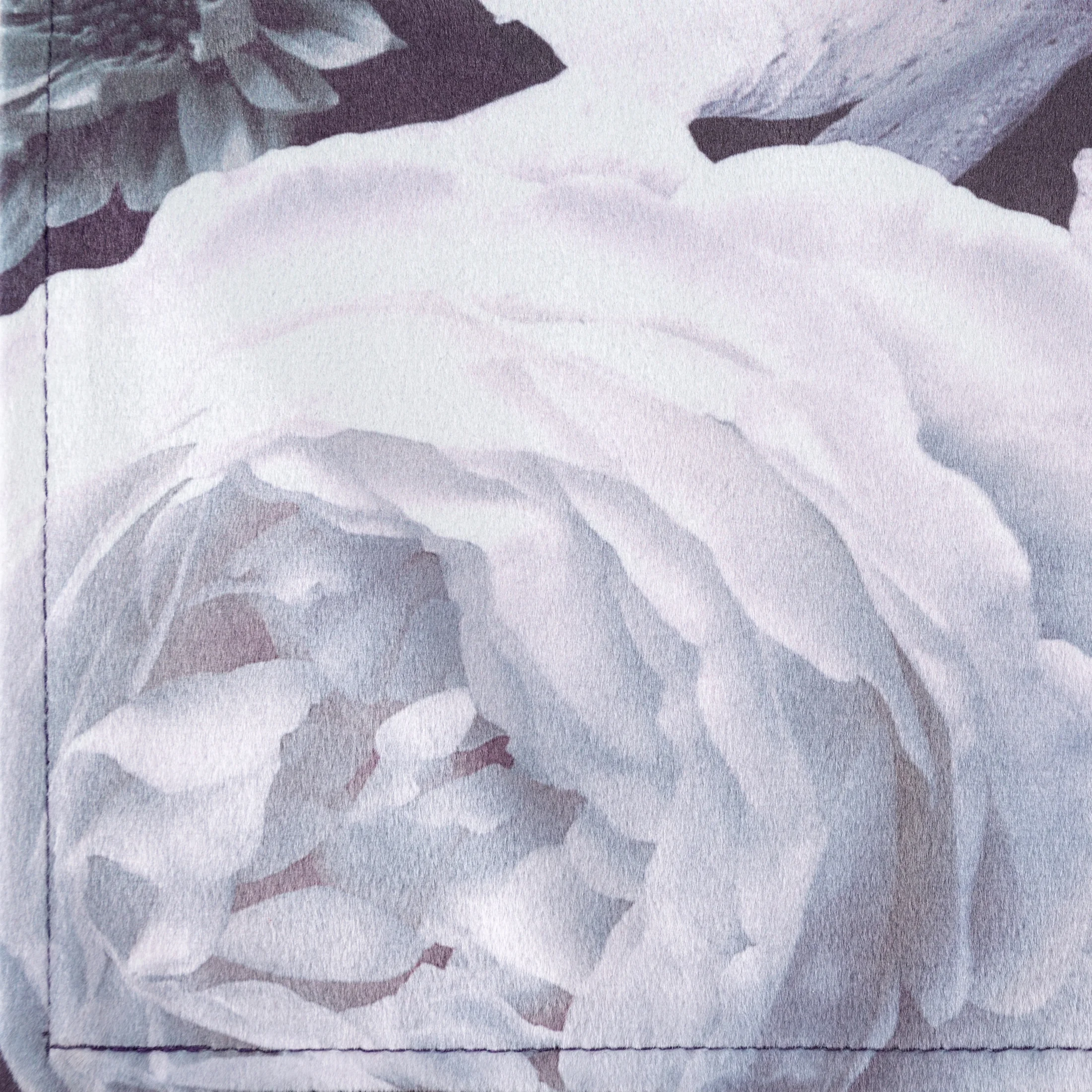 Komplet podkładek 4 szt 30x40 cm fioletowo, kremowy dwustronnych, welwetowych VELVET 7 zdobionych kwiatami