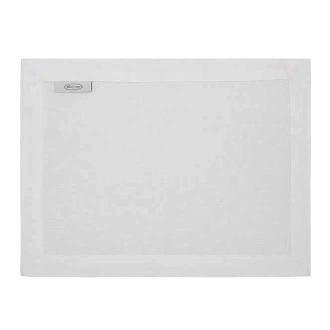 Komplet serwet 4 szt biały 30x40 cm o płóciennym splocie BIANCA 2 z dodatkiem błyszczącej nici wykończonych podwójną listwą na brzegach