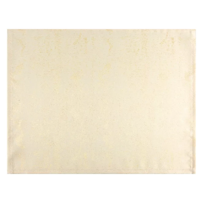 Komplet serwetek 4 szt kremowy 30x40 cm SPARKLE przeszywanych złotą nicią