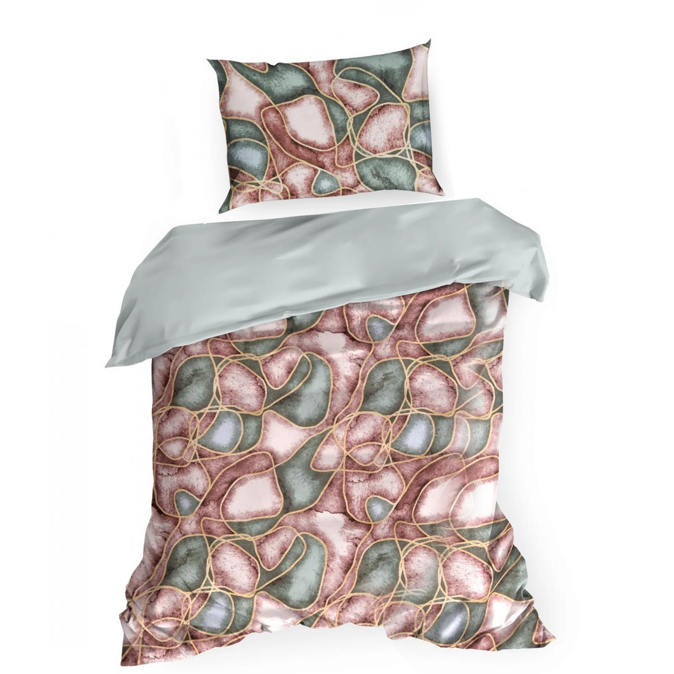 Komplet pościeli IDA 3 z bawełny renforce we wzór geometryczny 140x200 + 70x80 cm DESIGN91
