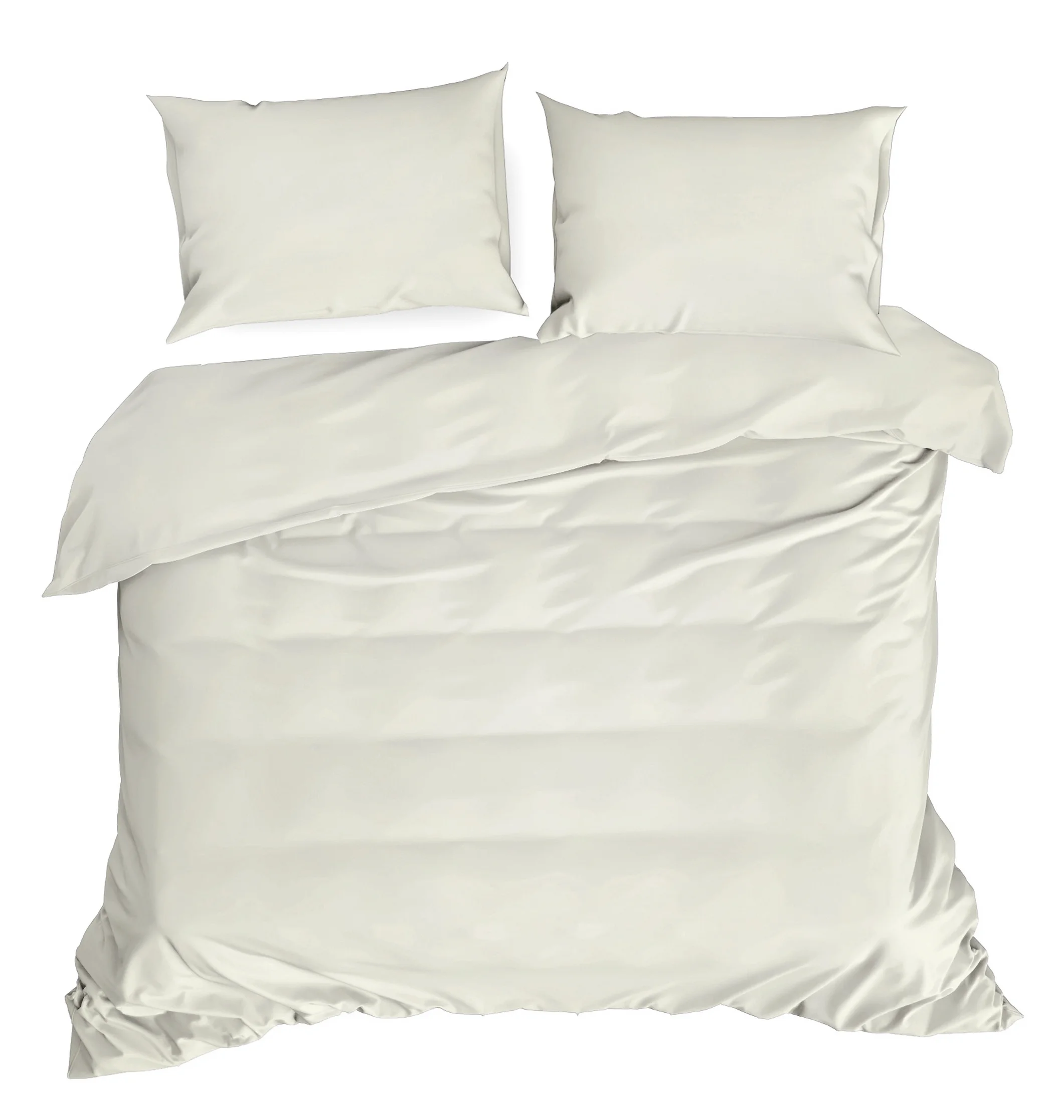 Komplet pościeli kremowy DINA z gładkiej satyny bawełnianej 140x200 cm, 1x 70x80 cm Diva Line Eurofirany