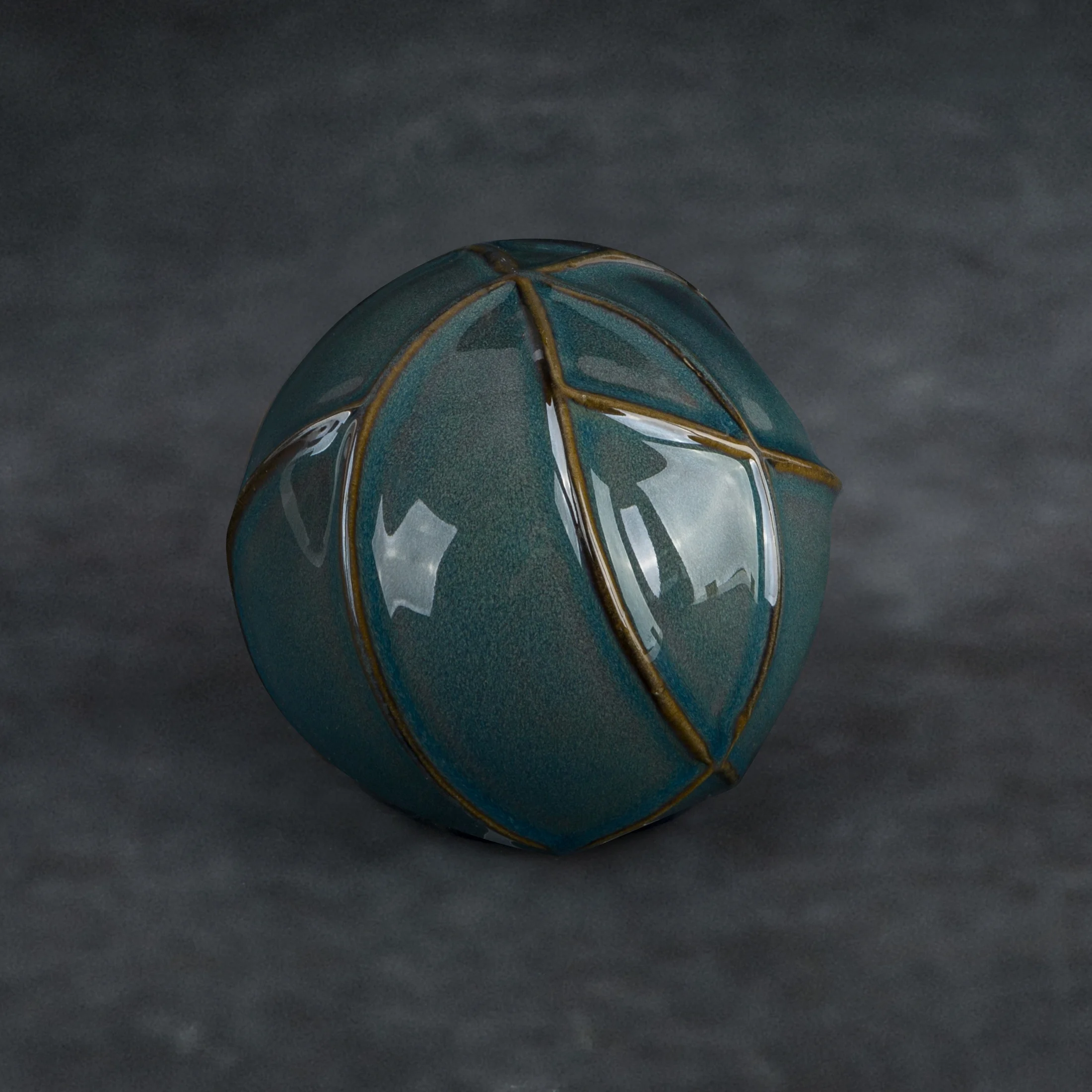 Kula ceramiczna turkusowo-zielona z wypukłym wzorem średnica 10x9 cm TEO Eurofirany