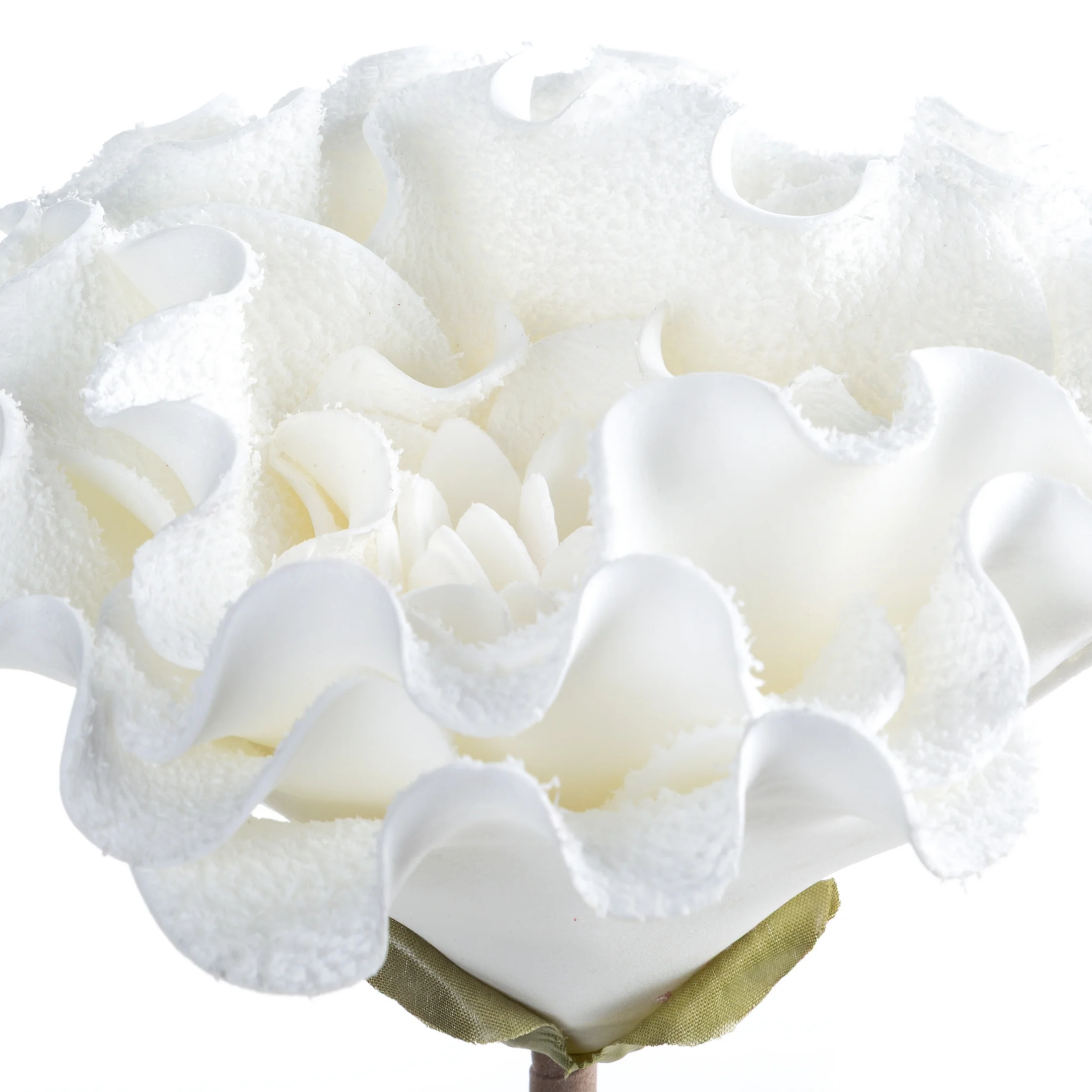 Kwiat sztuczny biały z plastycznej pianki foamiran 65 cm Eurofirany