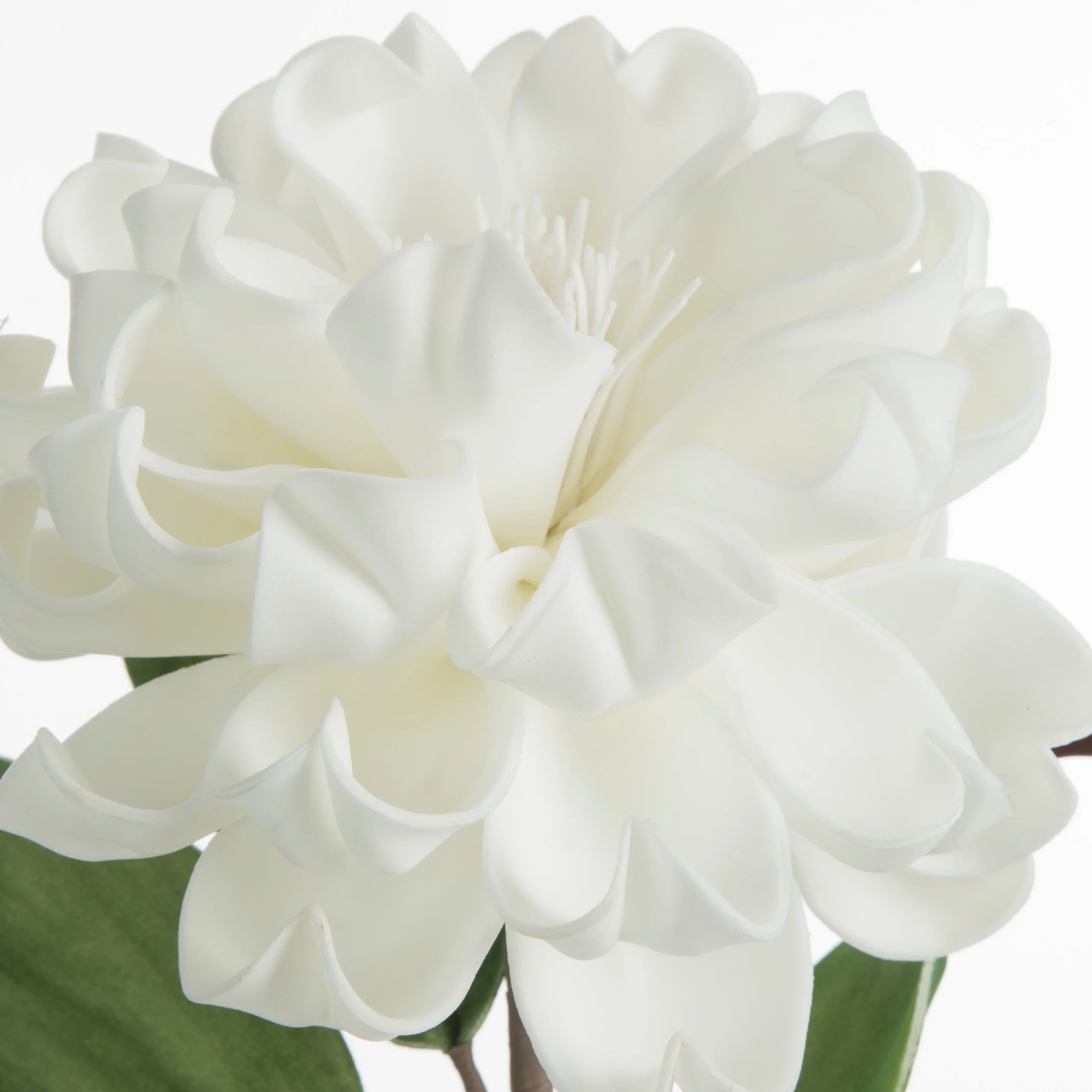 Kwiat sztuczny dalii biały z plastycznej pianki foamiran 65 cm