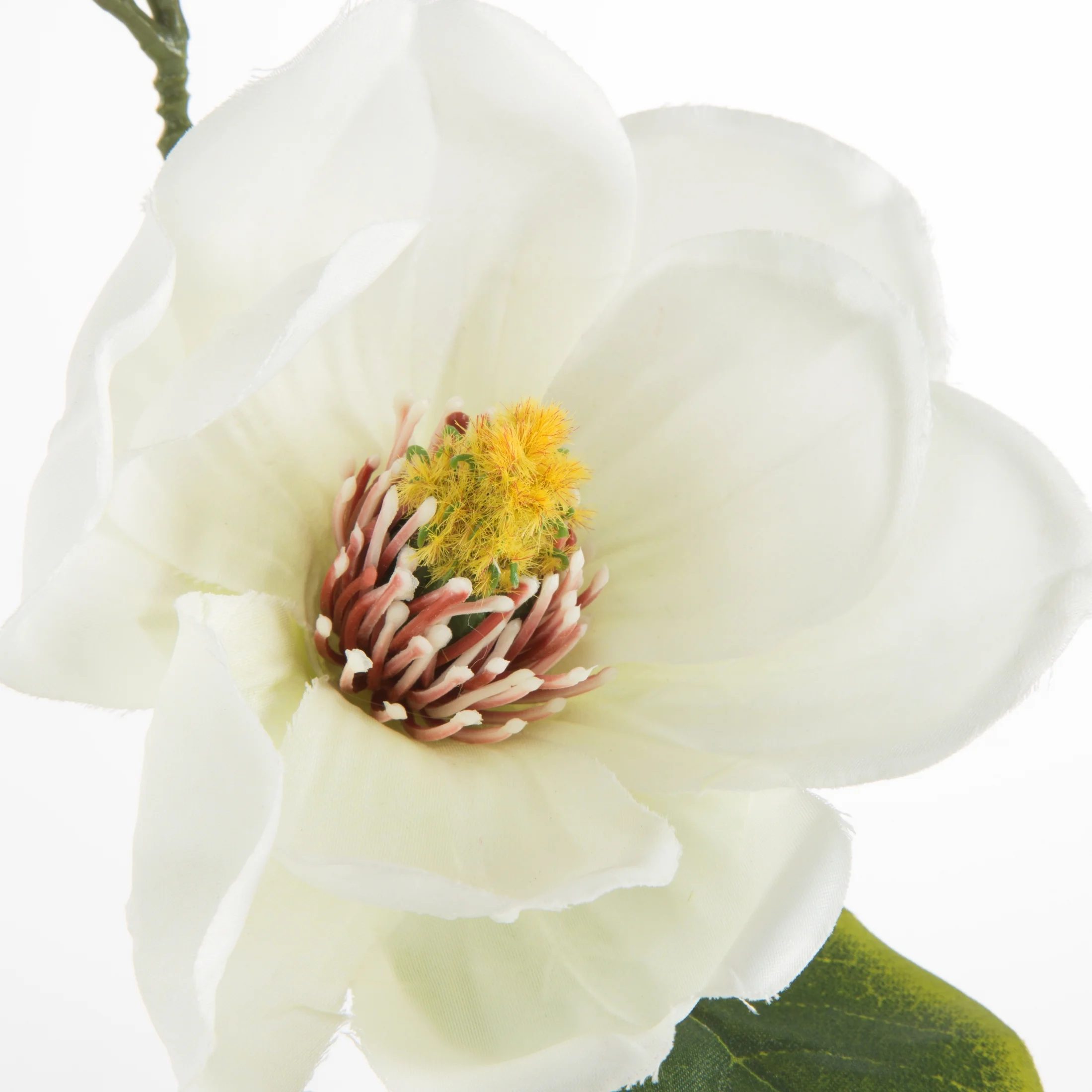 Kwiat sztuczny magnolii biały 46 cm
