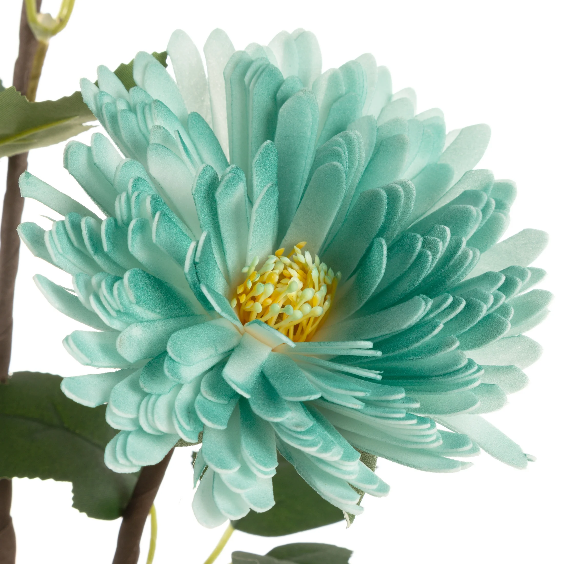 Kwiat sztuczny margaretka turkusowa z plastycznej pianki foamiran 76 cm