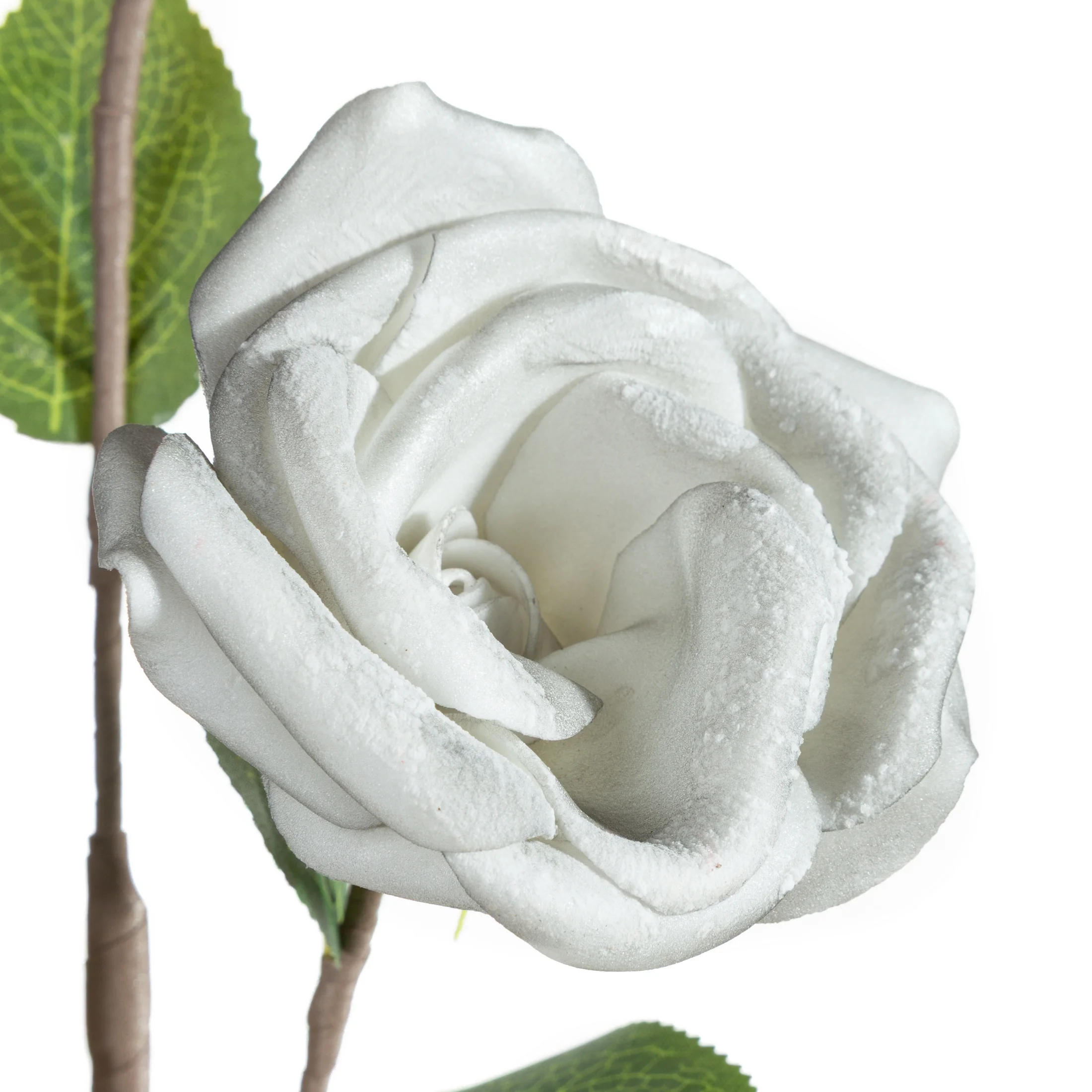 Kwiat sztuczny popielaty z plastycznej pianki foamiran 50 cm Eurofirany