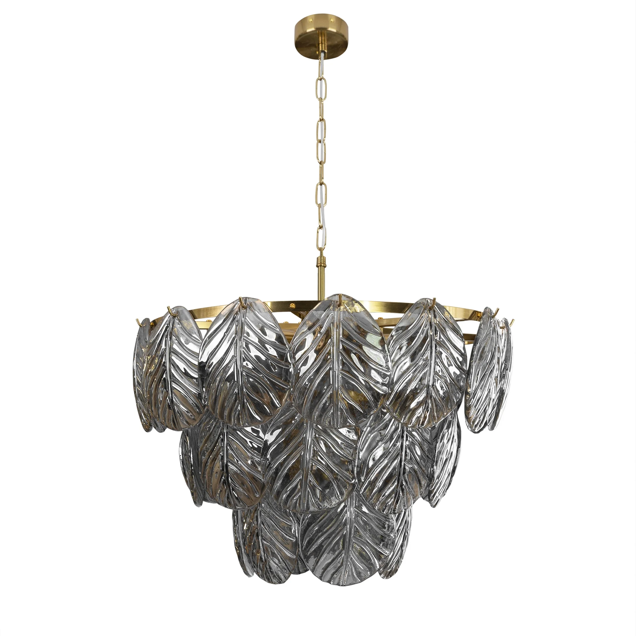 Lampa sufitowa DAGI z szklanymi zawieszkami z dymionego szkła Eurofirany