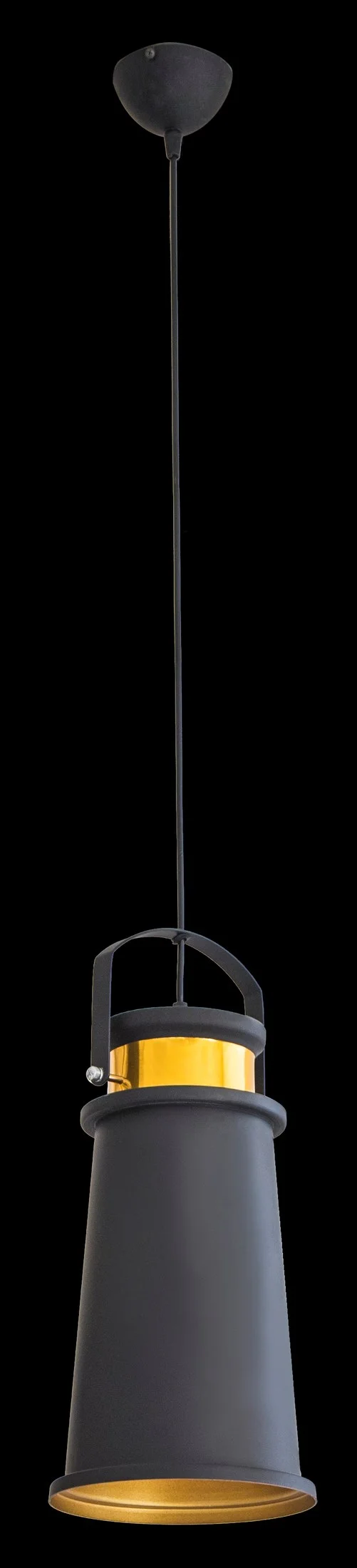 Lampa wisząca LARRY czarno-złota metalowa w stylu industrialnym Eurofirany