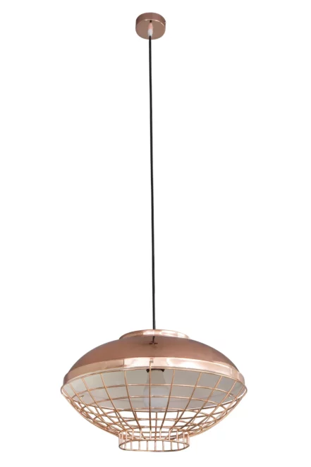 Lampa wisząca do pokoju miedziana w nowoczesnym stylu z metalu 39x11 cm LUCY Eurofirany