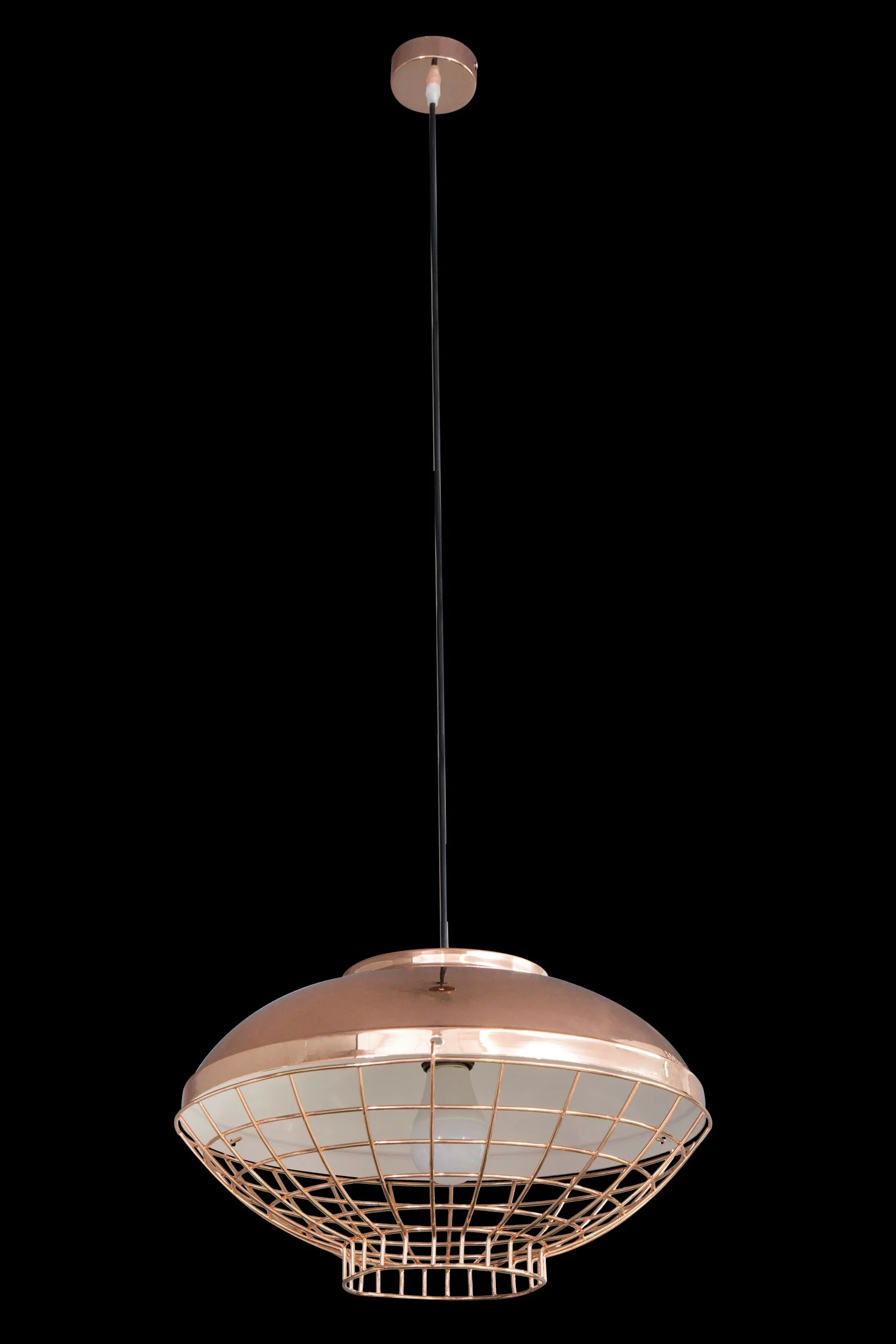 Lampa wisząca do pokoju miedziana w nowoczesnym stylu z metalu 39x11 cm LUCY Eurofirany