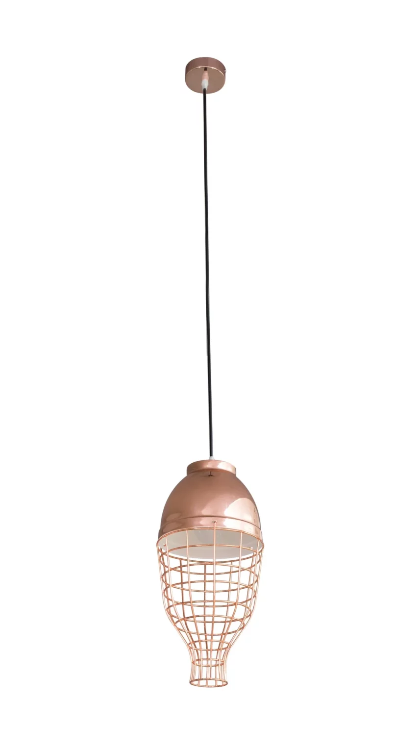 Lampa wisząca do pokoju miedziana w stylu industrialnym z metalu 20x21 cm LUCY  Eurofirany