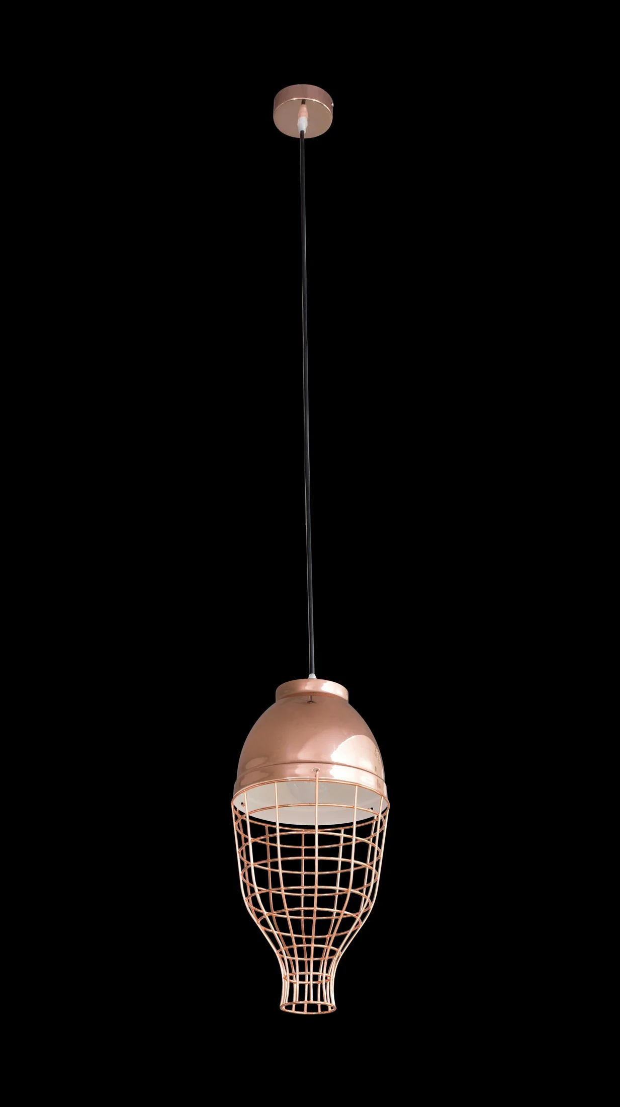 Lampa wisząca do pokoju miedziana w stylu industrialnym z metalu 20x21 cm LUCY Eurofirany