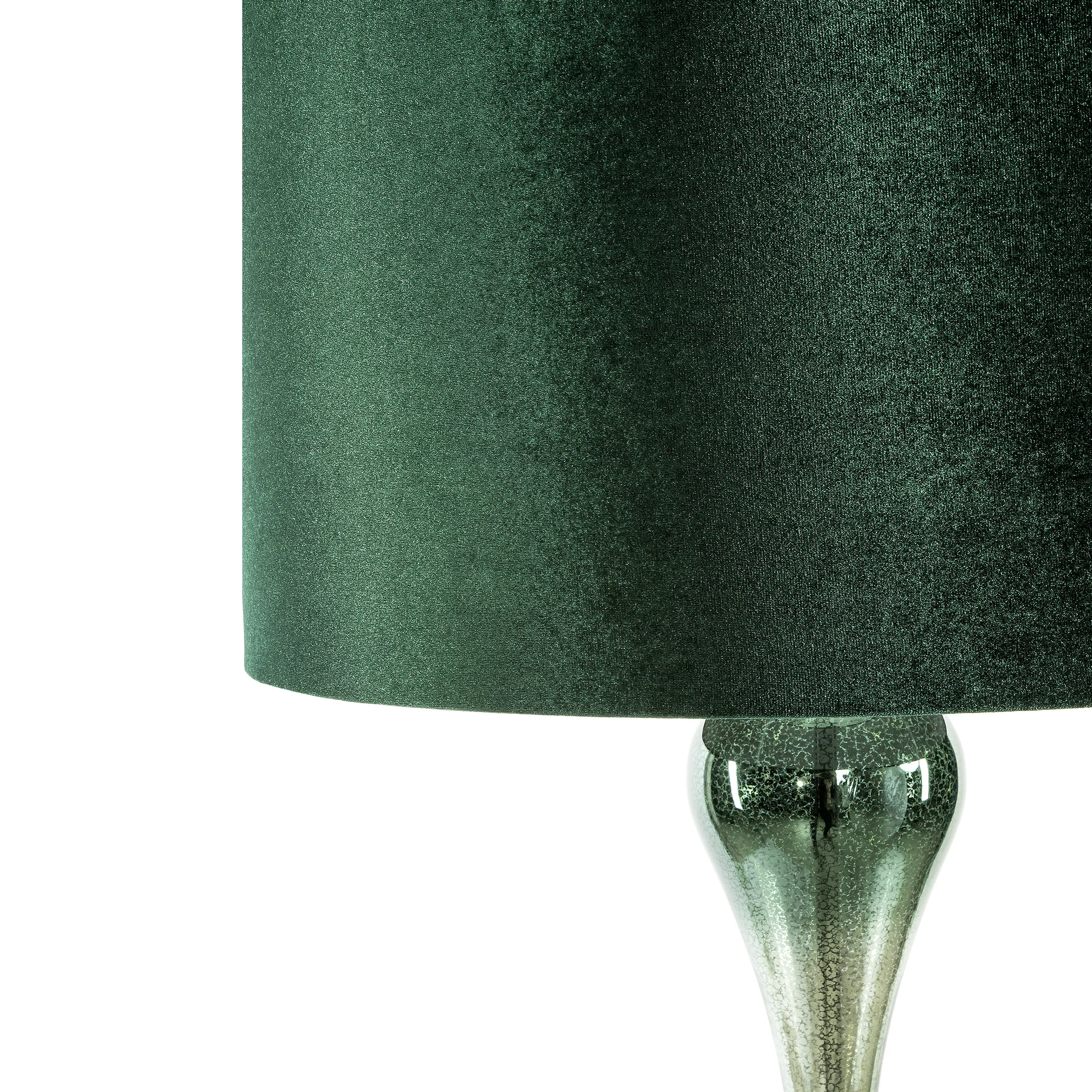 Lampa podłogowa stojąca zielona GABY na metalowej podstawie zdobione szkłem 46x165 cm Eurofirany